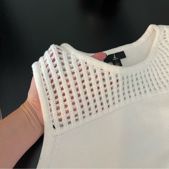 Jason Wu Sleeveless Sweater tunic with fringes, white, size L - Picture 4 of 9